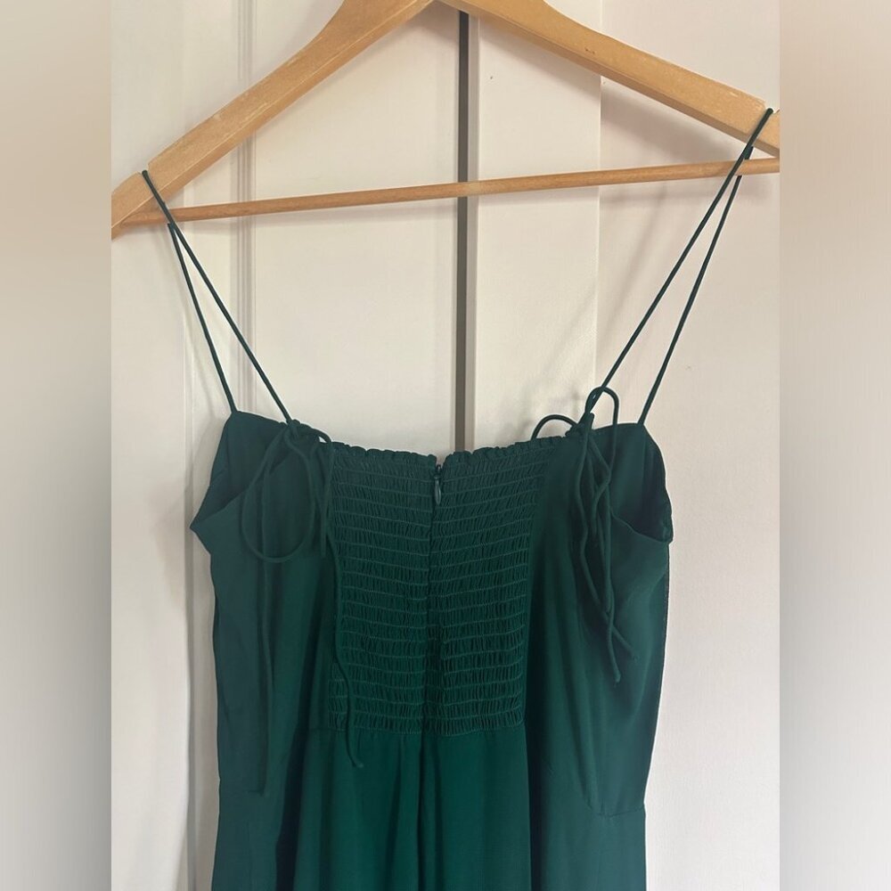 NEW Reformation Juliette Dress in Emerald Dark Green Side Slit | size 4 - Picture 8 of 9
